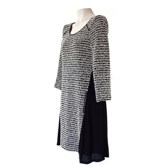 Maeve Anthropologie Sweater Dress Black White Boucle Knit Pockets Tweed Indie S - Picture 5 of 8